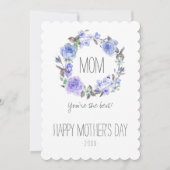 パステルパープルウォーターカラーフローラ | 母の日 カード (正面)