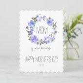パステルパープルウォーターカラーフローラ | 母の日 カード (スタンド正面)