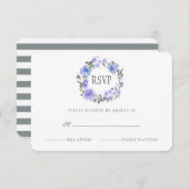 パステルパープルウォーターカラーフローラ | RSVP (正面/裏面)