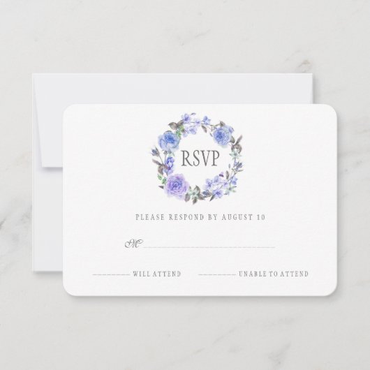 パステルパープルウォーターカラーフローラ | RSVP (正面)