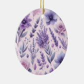 パステルパープルエステティックラベンダーフラワー セラミックオーナメント (右)