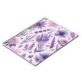 パステルパープルエステティックラベンダーフラワー ノートブック (左側)