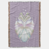 パステルパープルオラクルフクロウモノグラム スローブランケット (正面縦)