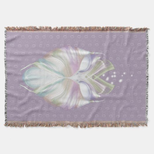 パステルパープルオラクルフクロウモノグラム スローブランケット (正面)