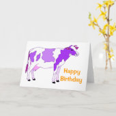 パステルパープルカウズ誕生日 カード (黄色い花)