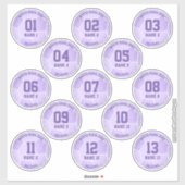 パステルパープルガーリーサッカー誕生日パーティー シール (シート)