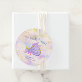 パステルパープルガールドラゴンベビーシャワーありがとう フェイバータグ (インサイチュ)