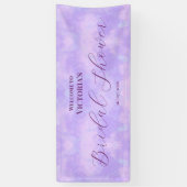 パステルパープルクラウド薄紫ブライダルシャワー 横断幕 (縦)