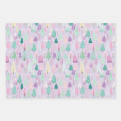 パステルパープルクリスマス ラッピングペーパーシート (正面)