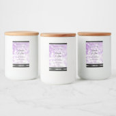 パステルパープルグリッター製品ラベルとダイヤモンド フードラベル (ボトル)