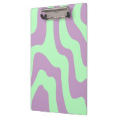 パステルパープルグリーン抽象芸術波線 クリップボード (左)