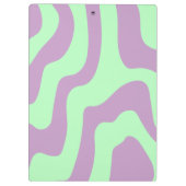 パステルパープルグリーン抽象芸術波線 クリップボード (裏面)