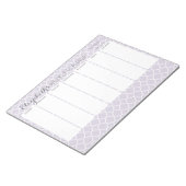 パステルパープルグレイクローバーウィークリープランナー ノートパッド (アングル)