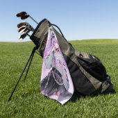 パステルパープルゴシックロリータアニメガール ゴルフタオル (グリーン)