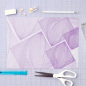 パステルパープルジオメトリックスクエアデクページ 薄葉紙 (クラフト)