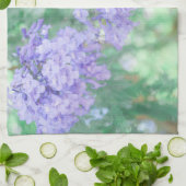 パステルパープルジャカランダツリーフラワーズ キッチンタオル (折り畳み)