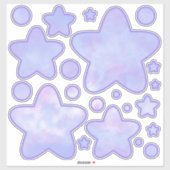 パステルパープルスターデカール シール (シート)