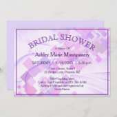 パステルパープルズ幾何ブライダルシャワーカスタム 招待状 (正面/裏面)