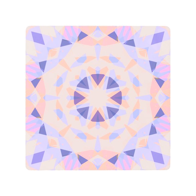 パステルパープルソフトピーチピンクスタードーパミンデコール メタルプリント (正面)