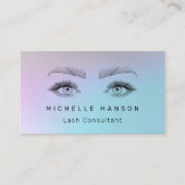 パステルパープルターコイズスケッチアイズラッシュ 名刺 (正面)