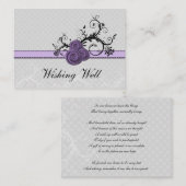 パステルパープルダマスク水玉模様願うウェルカード エンクロージャーカード (正面/裏面)