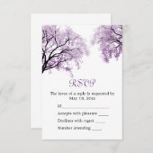 パステルパープルツリーズ – RSVPカード (正面/裏面)
