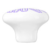 パステルパープルデイジーフラワープリントヒッピーフローラ セラミックノブ (側面)