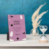 パステルパープルハロウィーンベビーシャワーおむつラッフル フォトプラーク (側面)