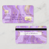 パステルパープルバイオレットラベンダー大理石クレジットカード 名刺 (正面/裏面)