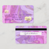 パステルパープルバイオレットラベンダー大理石クレジットカード 名刺 (正面/裏面)