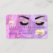 パステルパープルバイオレット大理石クレジットカードラッシュ 名刺 (正面)