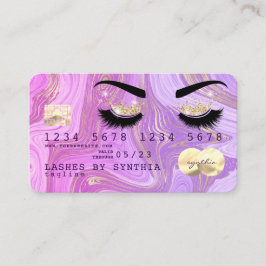 パステルパープルバイオレット大理石クレジットカードラッシュ 名刺