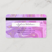 パステルパープルバイオレット大理石クレジットカードラッシュ 名刺 (裏面)