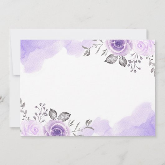パステルパープルバラガーデンスウィート16誕生日写真 招待状 (裏面)
