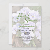 パステルパープルパンジーフォトブライダルシャワーテンプレート 招待状 (正面)