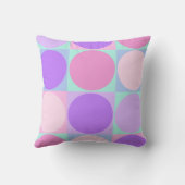 パステルパープルピンクアクアジオメトリックサークルシェイプアート クッション (裏面)