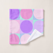 パステルパープルピンクアクアジオメトリックサークルシェイプアート バスタオルセット (ウォッシュタオル)