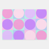 パステルパープルピンクアクアジオメトリックサークルシェイプアート ラッピングペーパーシート (正面2)