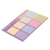 パステルパープルピンクイエローグラデーションウィークリープランナー ノートパッド (アングル)