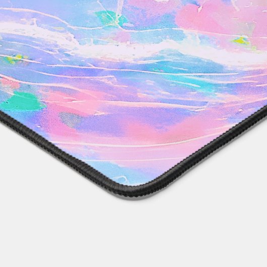 パステルパープルピンクブルーホログラフィガーリーック名の追加 デスクマット (コーナー)