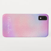 パステルパープルピンクブルーモノグラム名 Case-Mate iPhoneケース (裏面(横))