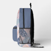パステルパープルピンクブルー波状パターン プリントバックパック (右)