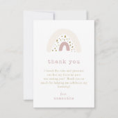 パステルパープルピンクボホレインボーバースデーパーティー サンキューカード (正面)