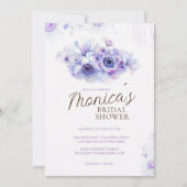 パステルパープルフラップスブライダルシャワー 招待状 (正面)