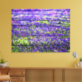パステルパープルフラワーオンウッド キャンバスプリント (インサイチュ (リビング))