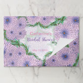 パステルパープルフラワーズブライダルシャワー紙ランチョンマット ペーパーパッド (折り畳み)