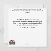 パステルパープルフローラファンタジーバニーティーイースター シーズンカード (裏面)