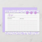 パステルパープルフローラレシピカード (正面/裏面)