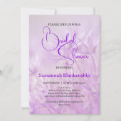 パステルパープルフローラ背景ブライダルシャワー 招待状 (正面)