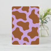 パステルパープルブラウン牛プリント 招待状 (スタンド正面)